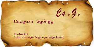 Csegezi György névjegykártya