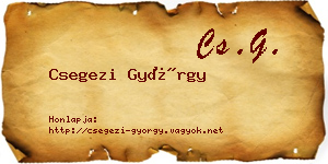 Csegezi György névjegykártya